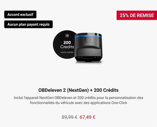 OBDeleven 2 (NextGen) + 200 Crédits – outil de diagnostic OBD2