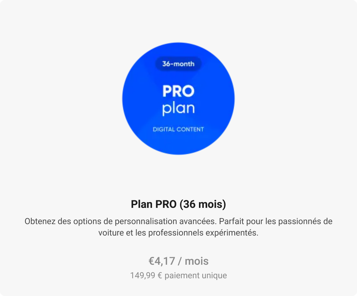 Plan PRO (36 mois) – accessoire de diagnostic auto
