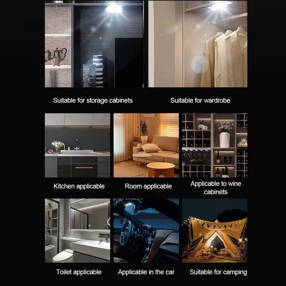 1pc LED Car Mini Touch Light USB Charging Portable Auto Ceiling Reading Night Lamp Wireless Magnetic Decoration Ambinet Light