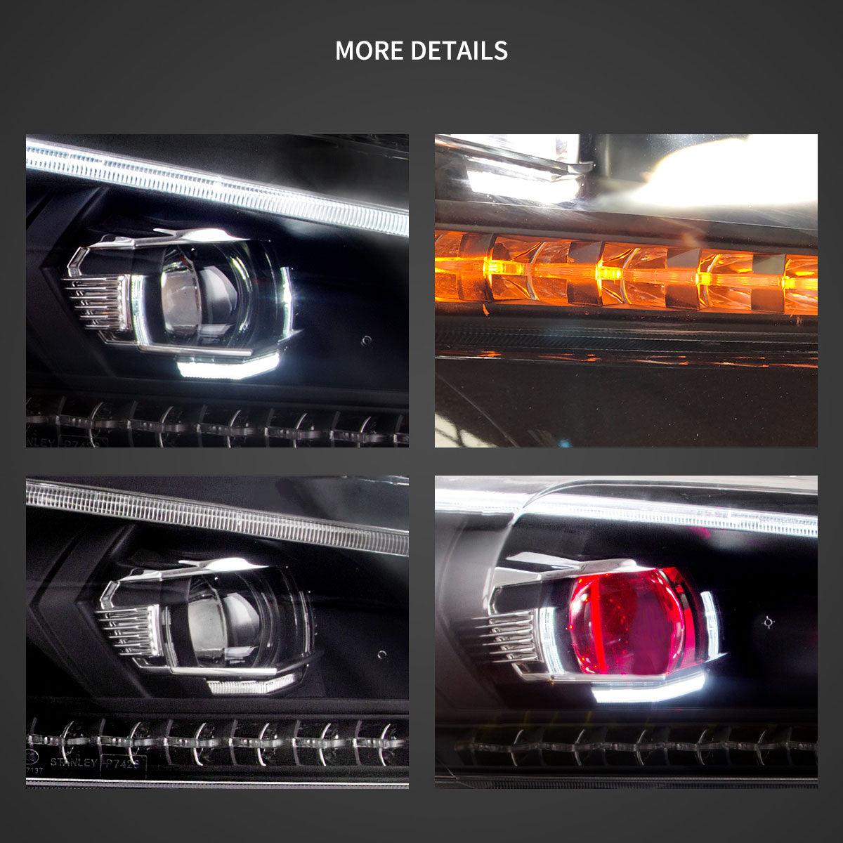 LED Headlight Assembly Projector Black For 2008-2012 Honda Accord 8th Gen Inspire US Type