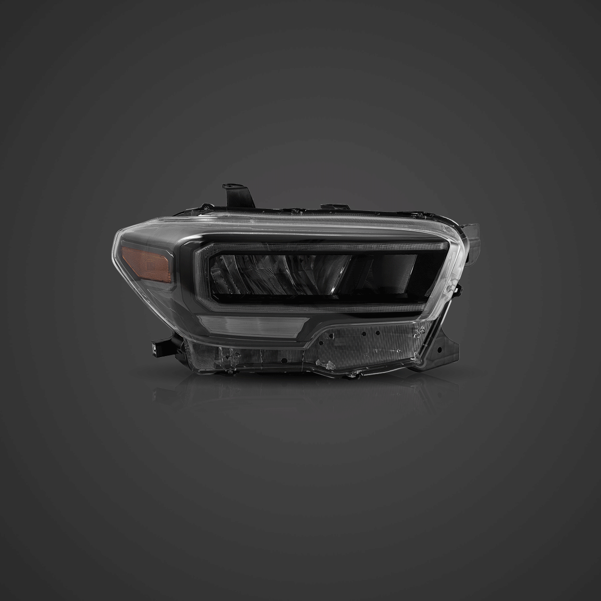 مجموعة مصابيح أمامية LED مع وعاء عاكس من الكروم لسيارة تويوتا تاكوما الجيل الثالث (N300) موديلات 2016-2023