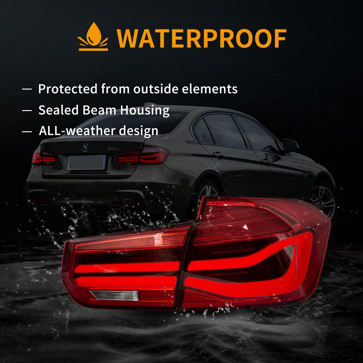 مجموعة مصابيح خلفية LED مع إشارة انعطاف متسلسلة باللون الكهرماني لسيارة BMW الفئة الثالثة الجيل السادس (F30 F35 F80) موديلات 2012-2019