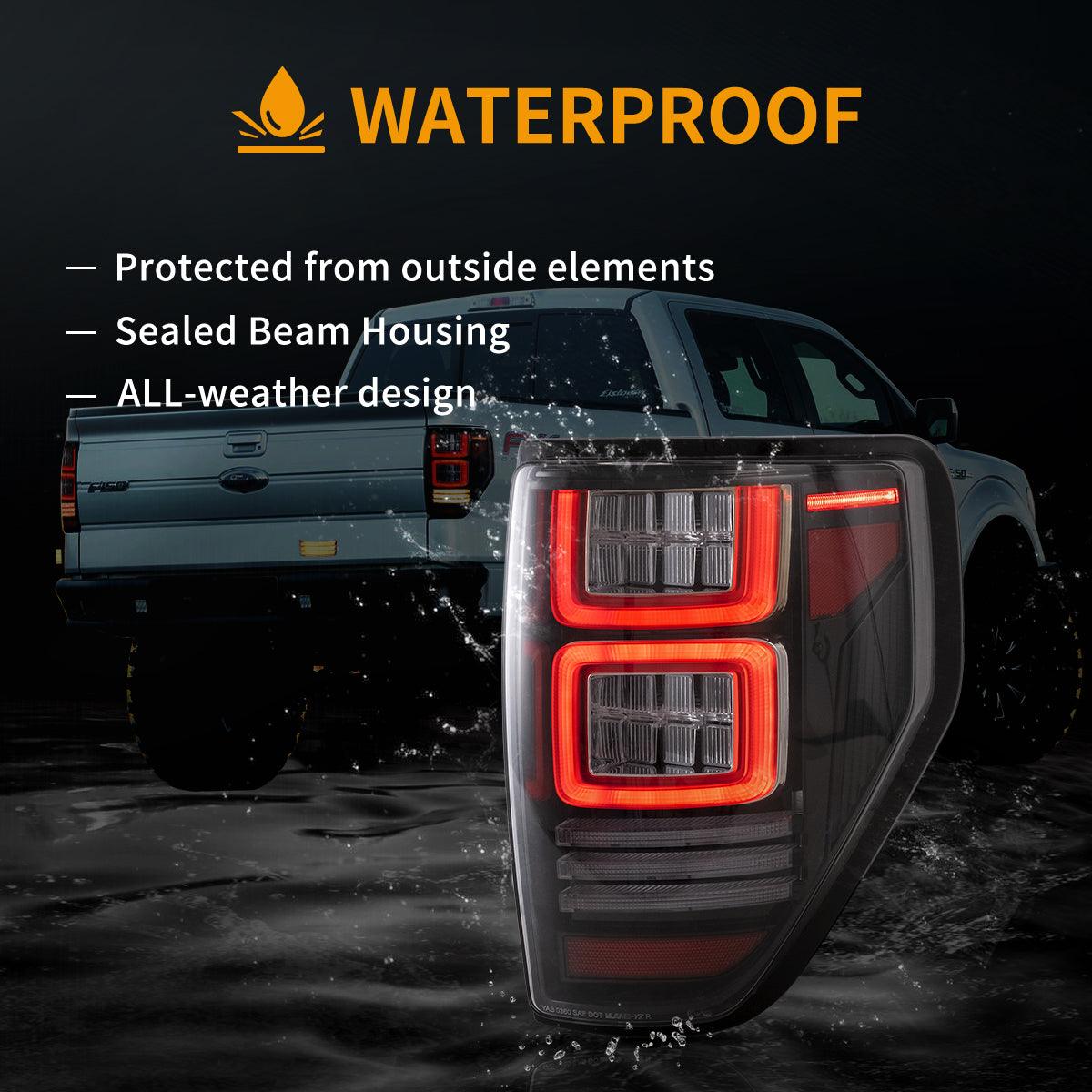 LED Tail Lights Assembly With Sequential Turn Signal For 2009-2014 Ford F150 12th Gen (P415) - Vland  – éclairage LED auto