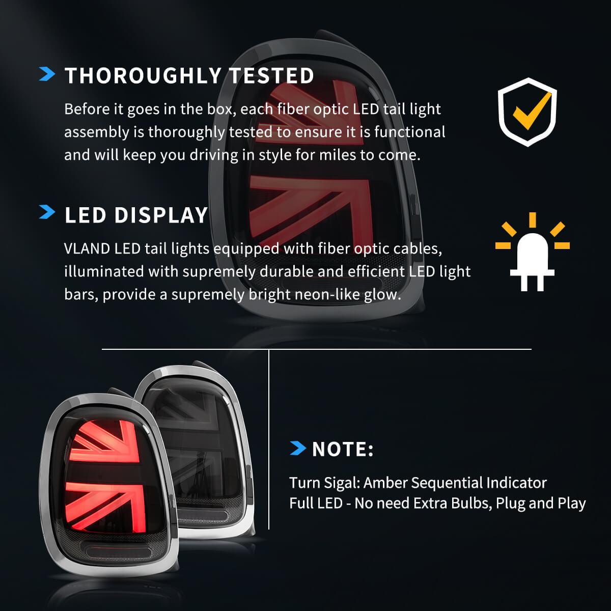 مجموعة مصابيح خلفية LED لسيارة BMW Mini F-Series موديلات 2014-2019 (F55/F56/F57)