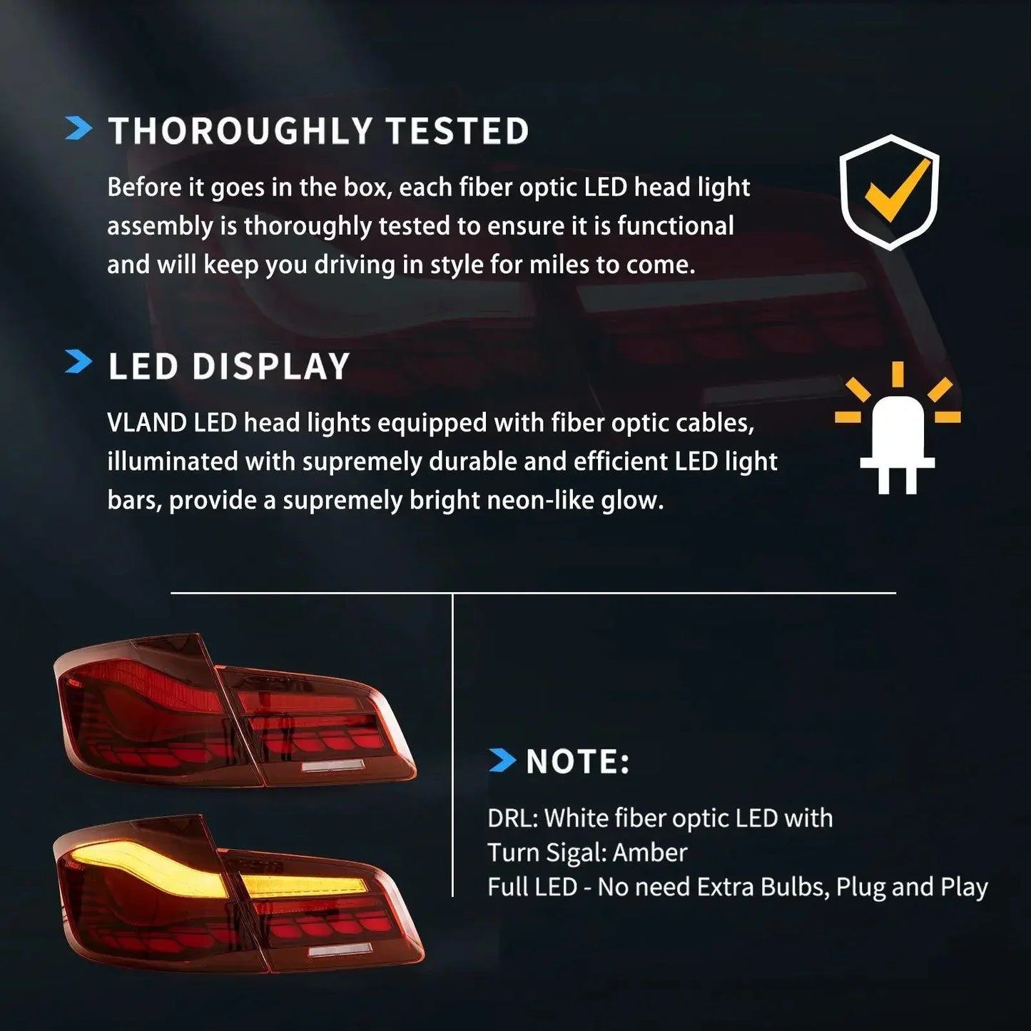 مجموعة مصابيح خلفية LED مع ضوء ترحيب ديناميكي [نمط CS] لسيارة BMW الفئة الخامسة M5 الجيل السادس (F10 F18) موديلات 2011-2017