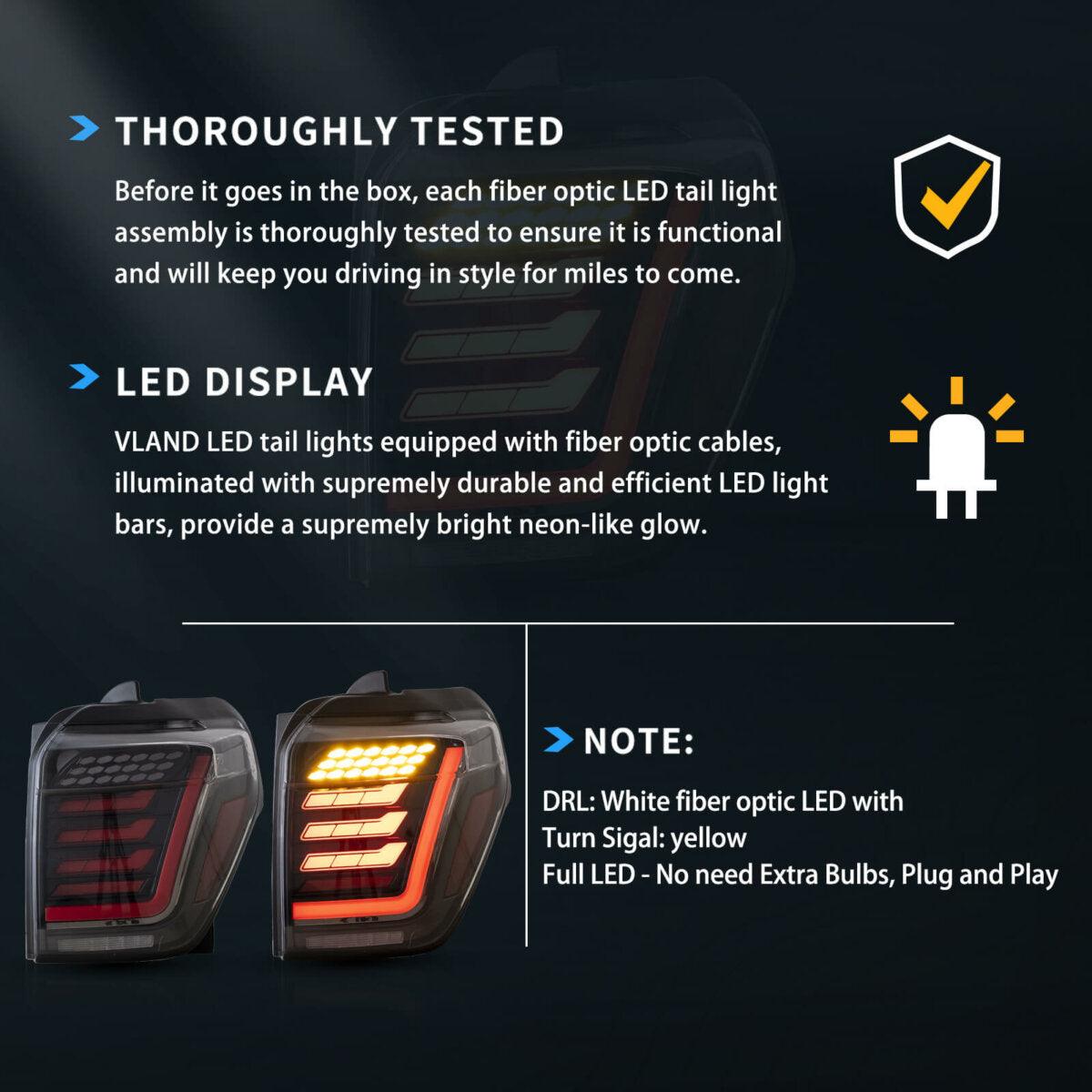 LED Tail Lights Assembly With Dynamic Welcome Lighting For 2010-2023 Toyota 4Runner 5th Gen (N280)