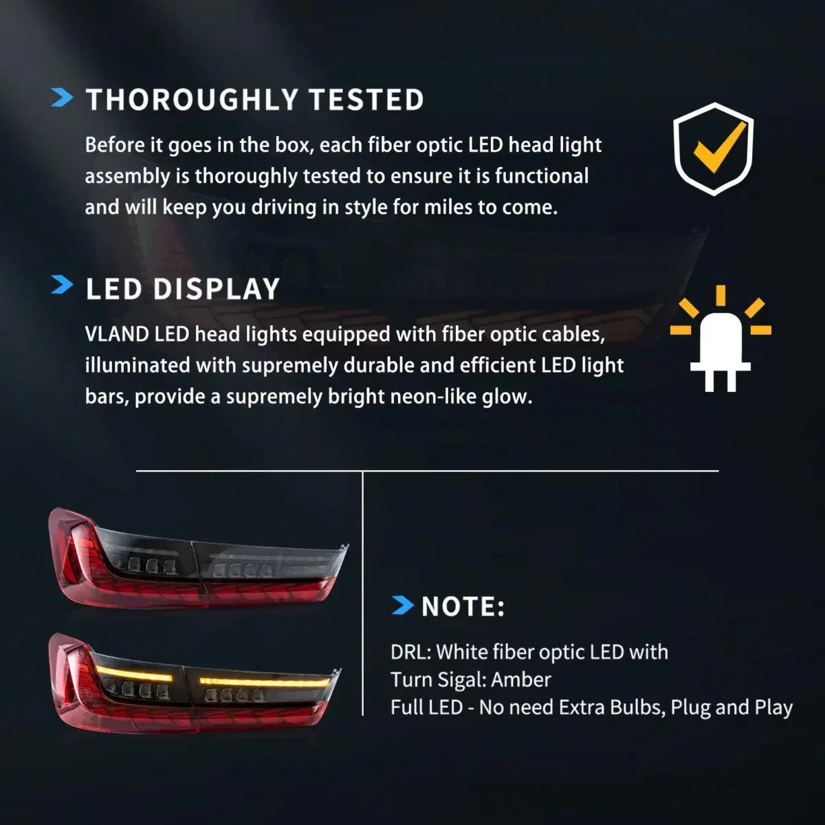 LED Tail Lights Assembly Sequential Turn Signal With Dynamic Welcome Light For 2018-2022 BMW 3 Series 7th Gen G20/G28/G80