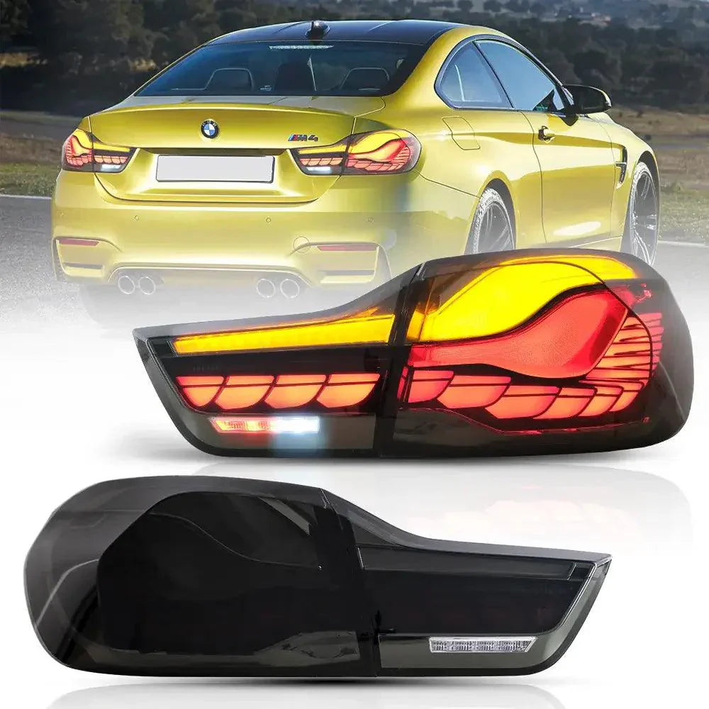 مجموعة مصابيح خلفية LED بتصميم GTS لسيارة BMW الفئة الرابعة/M4 موديلات 2014-2020
