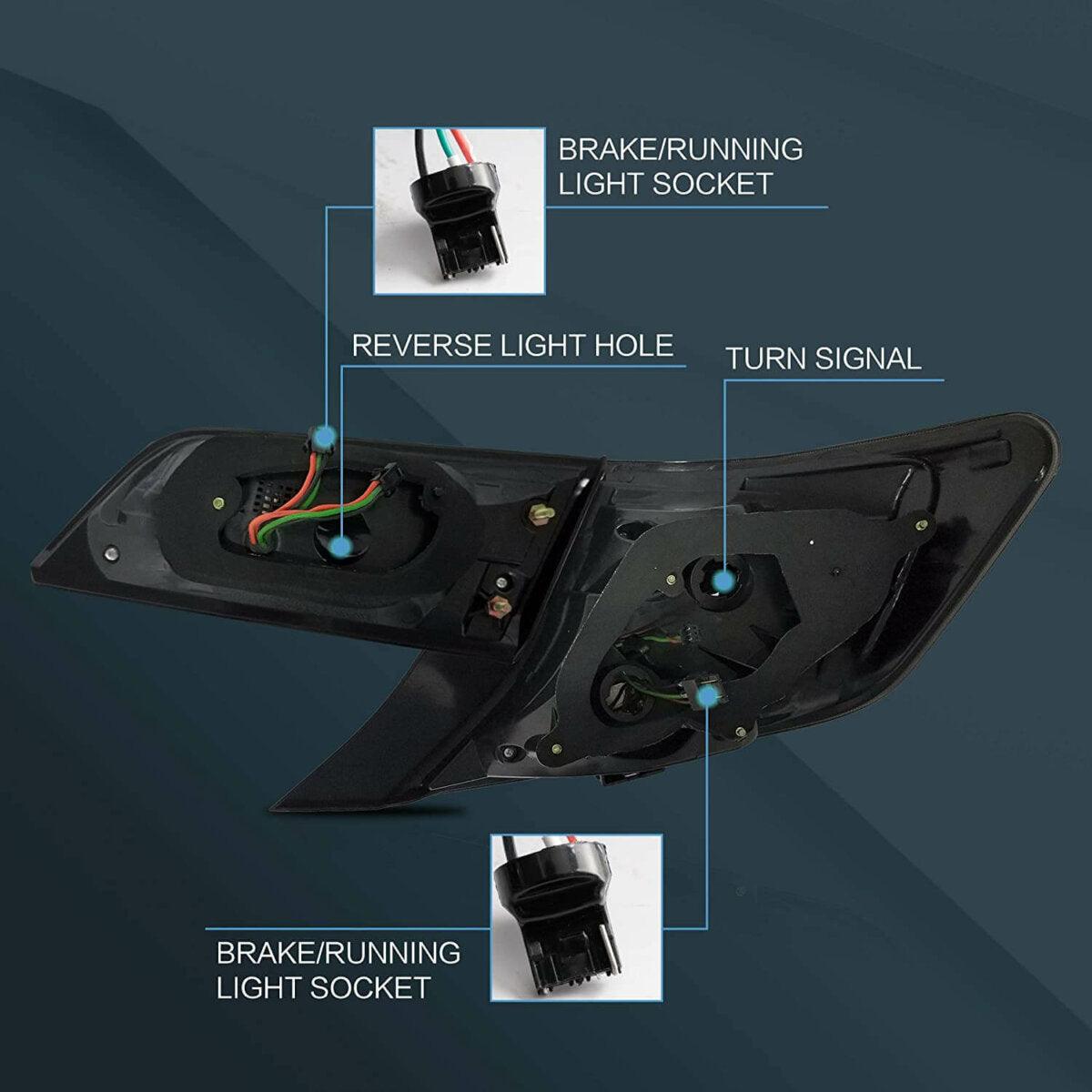 LED Tail Lights Assembly With Amber Turn Signal For 2012-2014 Toyota Camry XV50 Regular Models Pre-Facelift