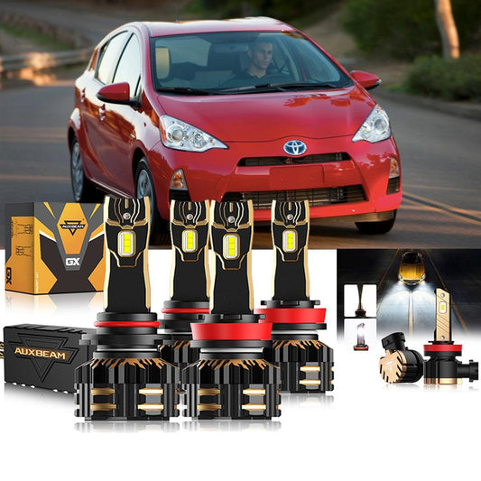 For 2012-2014 Toyota Prius C 9005 H11 LED Headlight Bulbs Bundle 