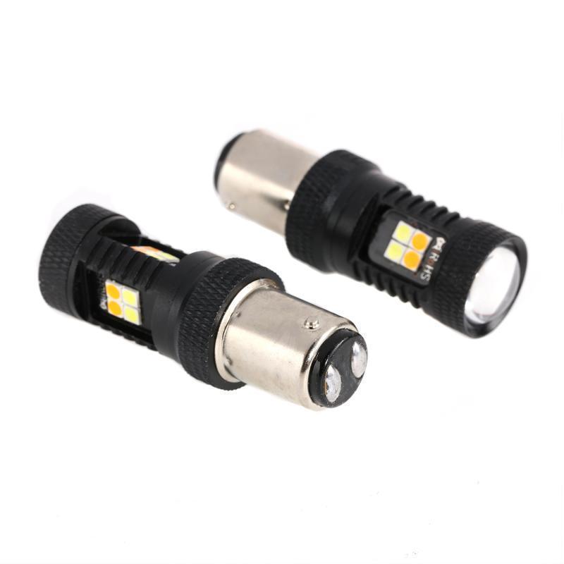 (2pcs/set) White&amp;Amber Switchback Bake/Reverse/Tail Light LED Bulbs with Canbus-Decode