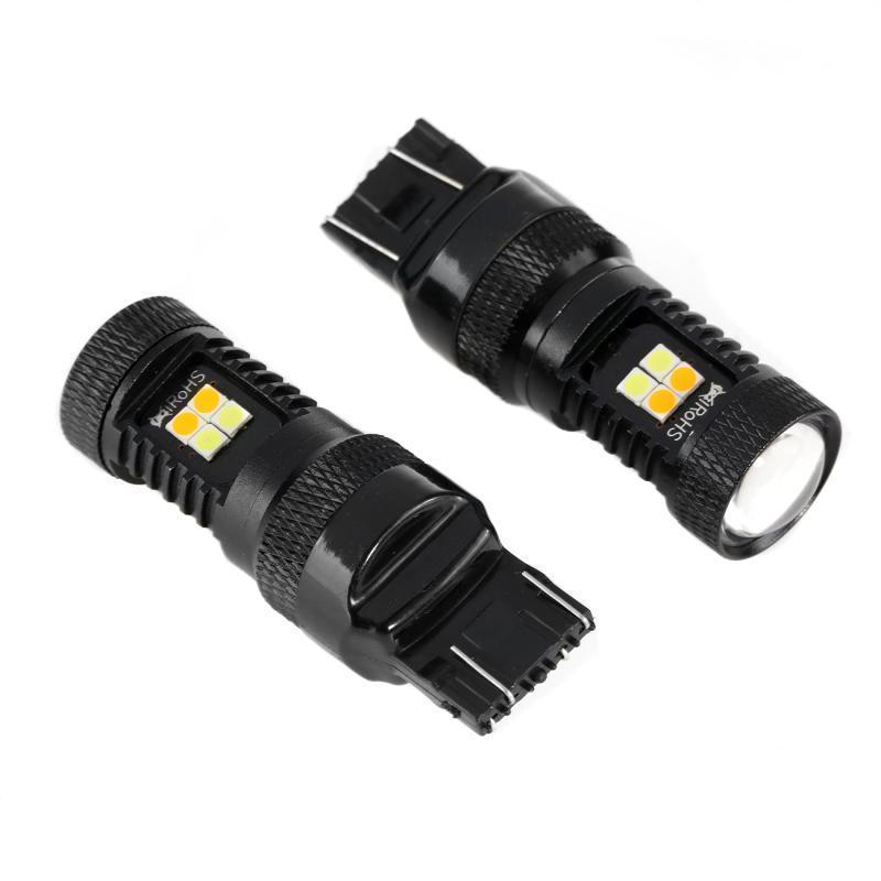 (2pcs/set) White&amp;Amber Switchback Bake/Reverse/Tail Light LED Bulbs with Canbus-Decode