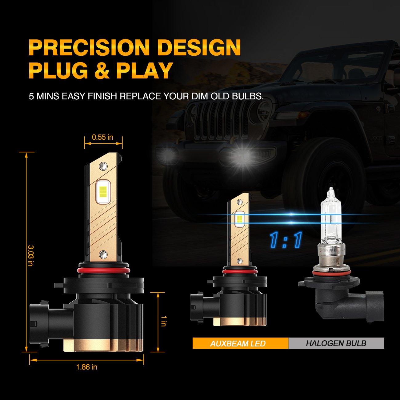 H10 9145 9140 HB3 LED Fog Light/DRL Bulbs 44W 8000LM 3000K Golden Yellow Z3 Series | 2 Bulbs