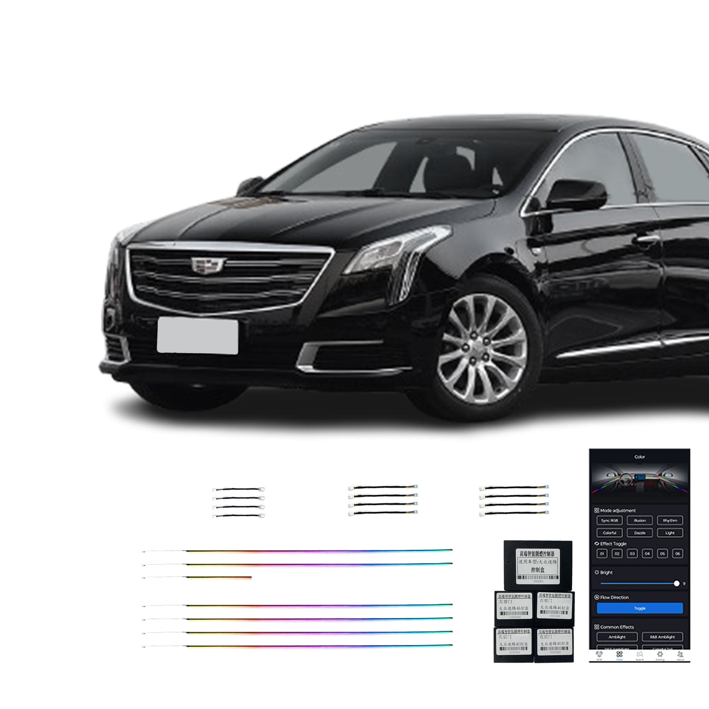 Vente Directe Usine XTS Lumière Ambiante Haute Qualité Intérieur Voiture ARGB LED Version Colorée 19 Lampes Pour Cadillac XTS