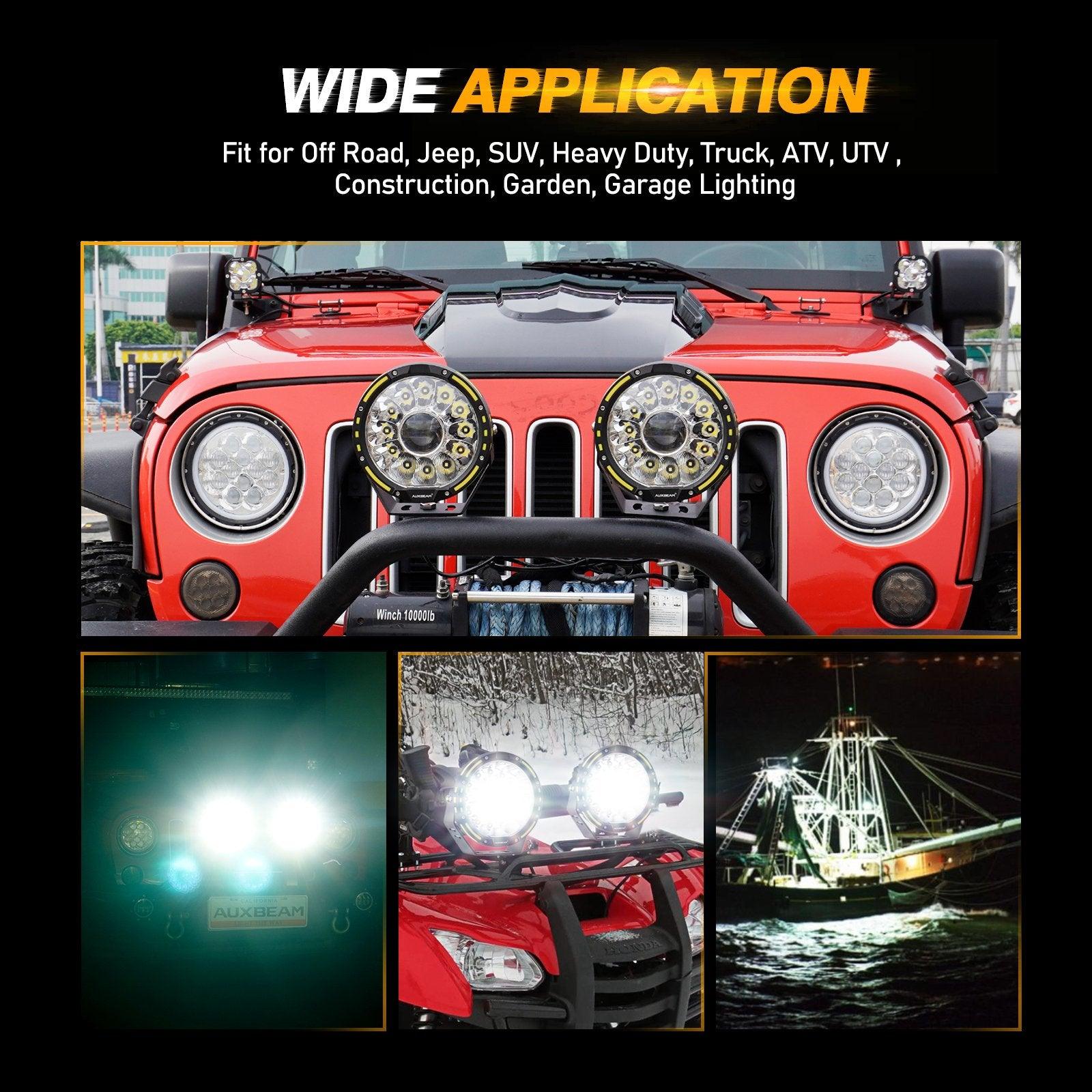 360-PRO Series | 7 Inch 230W 33332LM Custom Lens Offroad LED Driving Lights - Auxbeam  – éclairage LED auto