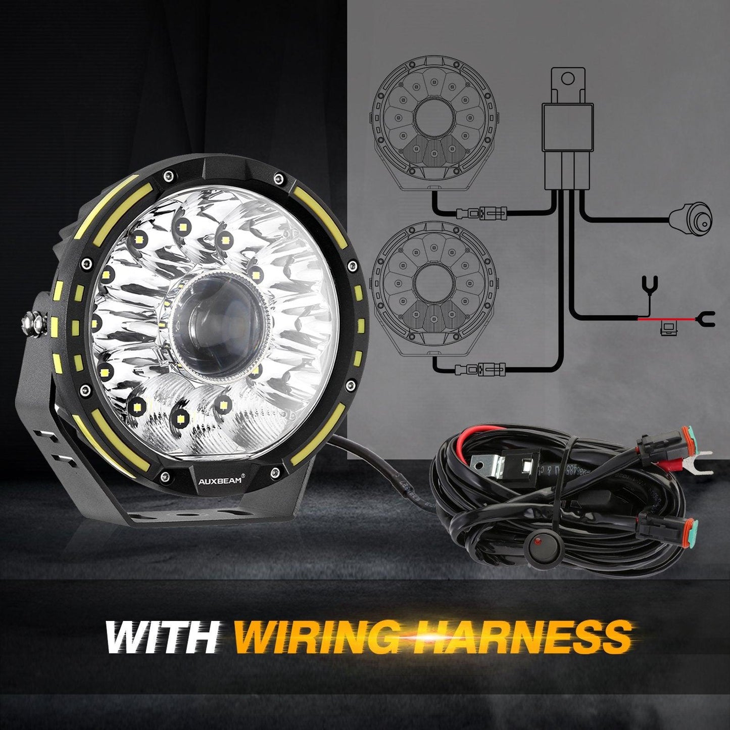 360-PRO Series | 7 Inch 230W 33332LM Custom Lens Offroad LED Driving Lights - Auxbeam  – éclairage LED auto