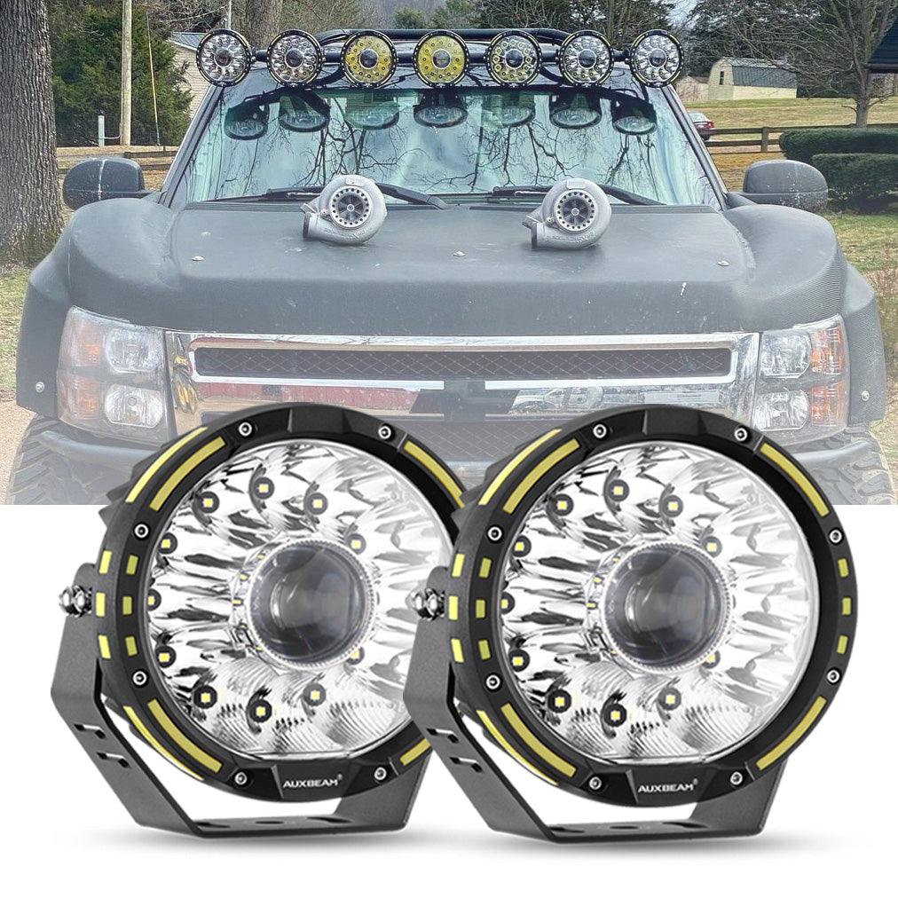 (2pcs/4pcs set) 7 Inch 230W 33332LM 360-PRO Series Custom Lens Offroad LED Driving Lights for 2008 Chevy Silverado 1500 Chevy Silverado 2500 3500 - Auxbeam  – éclairage LED auto