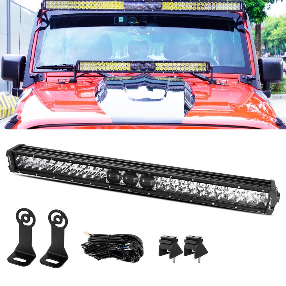 NEW 5D-PRO Series Spot Led Light Bars with DT Wiring Harness Kit For JEEP