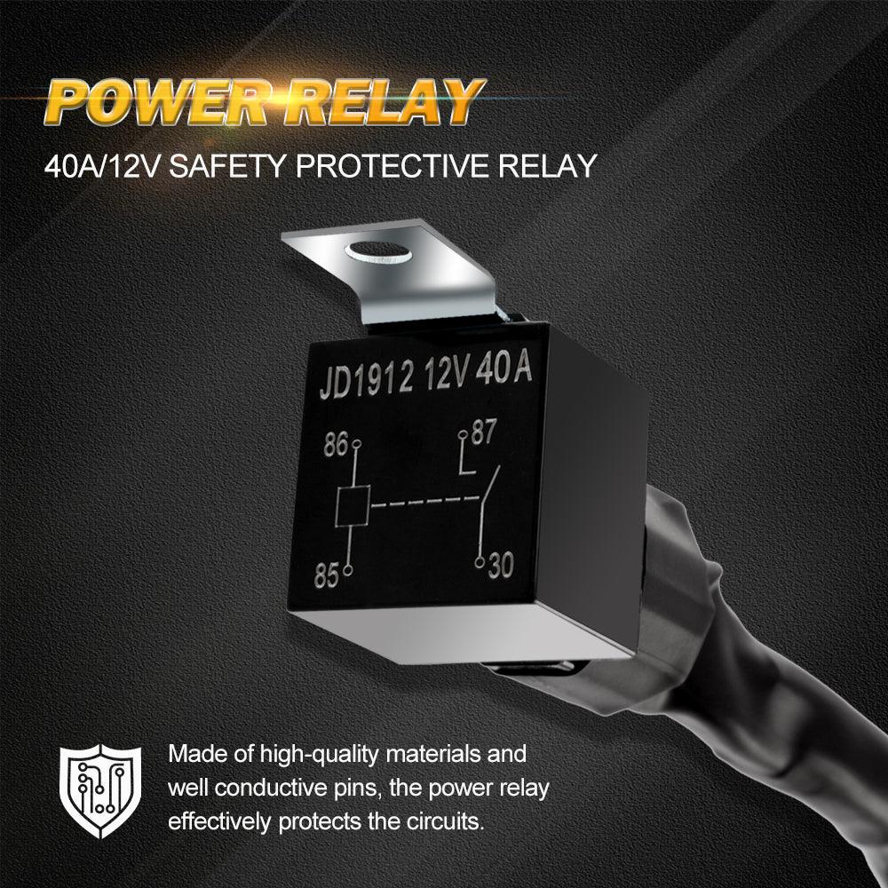 (2 Leads 16AWG) LED Light Bar Wiring Harness Kit with Fuse 12V 40A Relay ON/OFF Switch - Auxbeam  – éclairage LED auto, kit complet prêt à installer