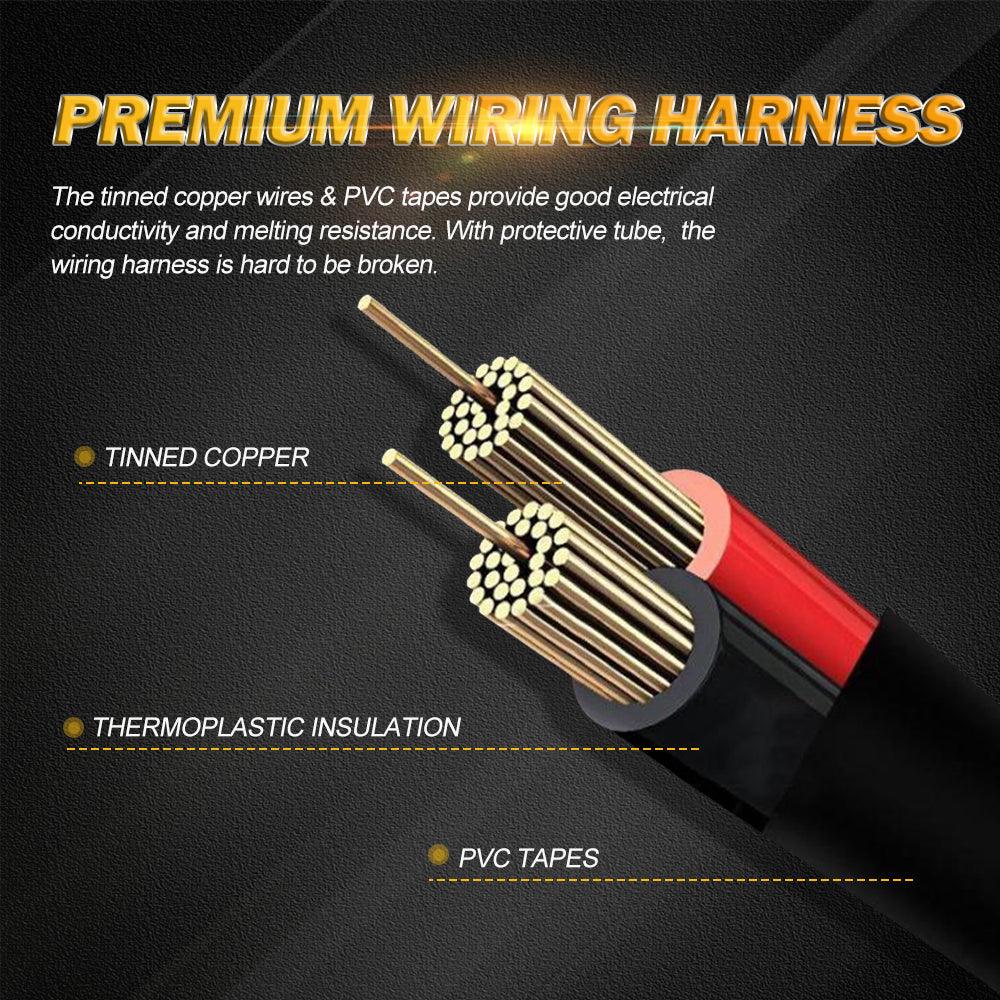 (2 Leads 16AWG) DT Connector LED Light Bar Wiring Harness Kit with Fuse 12V 40A Relay ON/OFF Switch - Auxbeam  – éclairage LED auto, kit complet prêt à installer