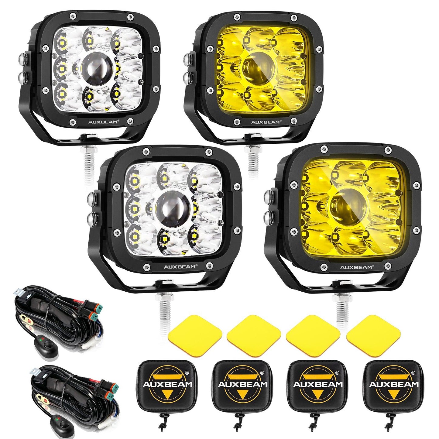 5 Inch 110W White/Amber Spot Light LED Driving Lights for Dodge Ram 1500/2500/3500