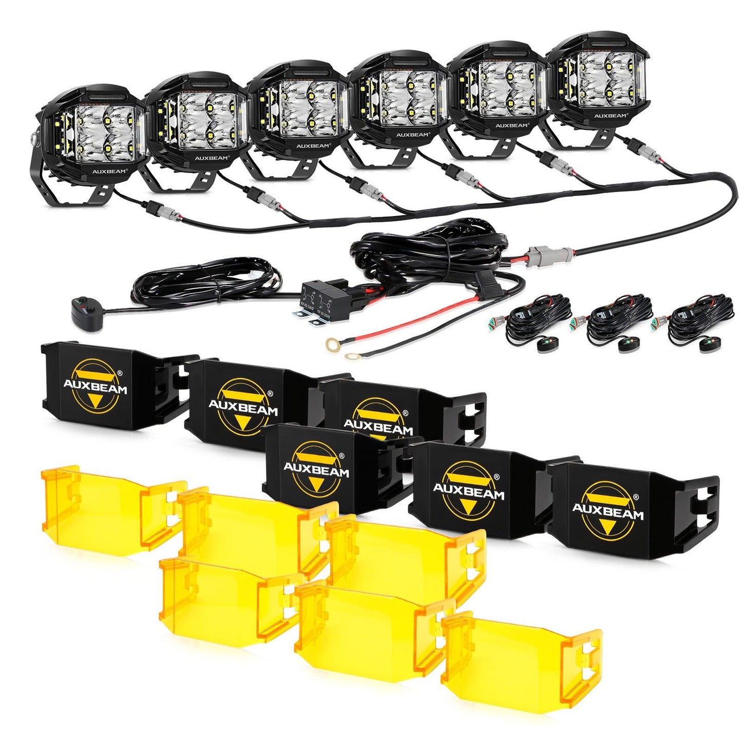 V-MAX Series | 4 Inch 92W 8960LM Combo Beam Side Shooter LED Round Pod Lights with Amber DRL - Auxbeam  – éclairage LED auto
