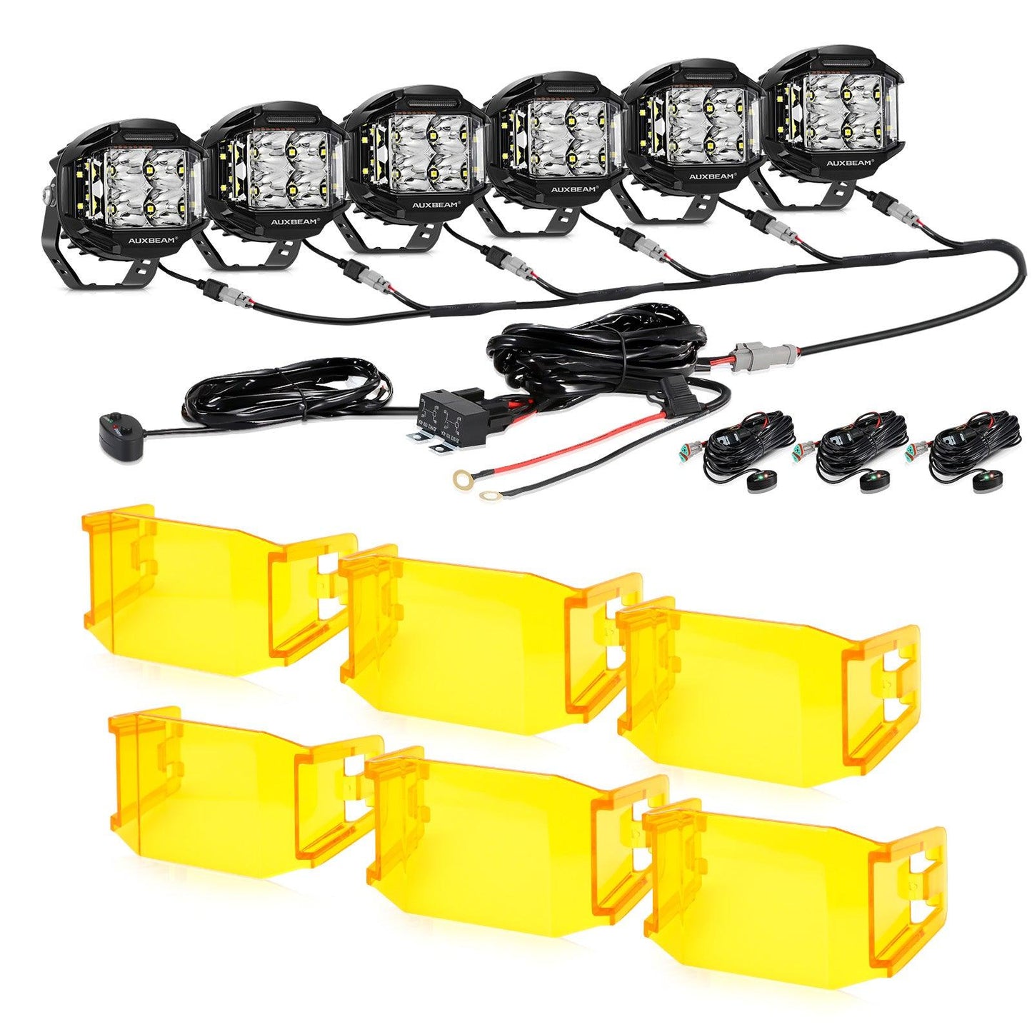 V-MAX Series | 4 Inch 92W 8960LM Combo Beam Side Shooter LED Round Pod Lights with Amber DRL - Auxbeam  – éclairage LED auto