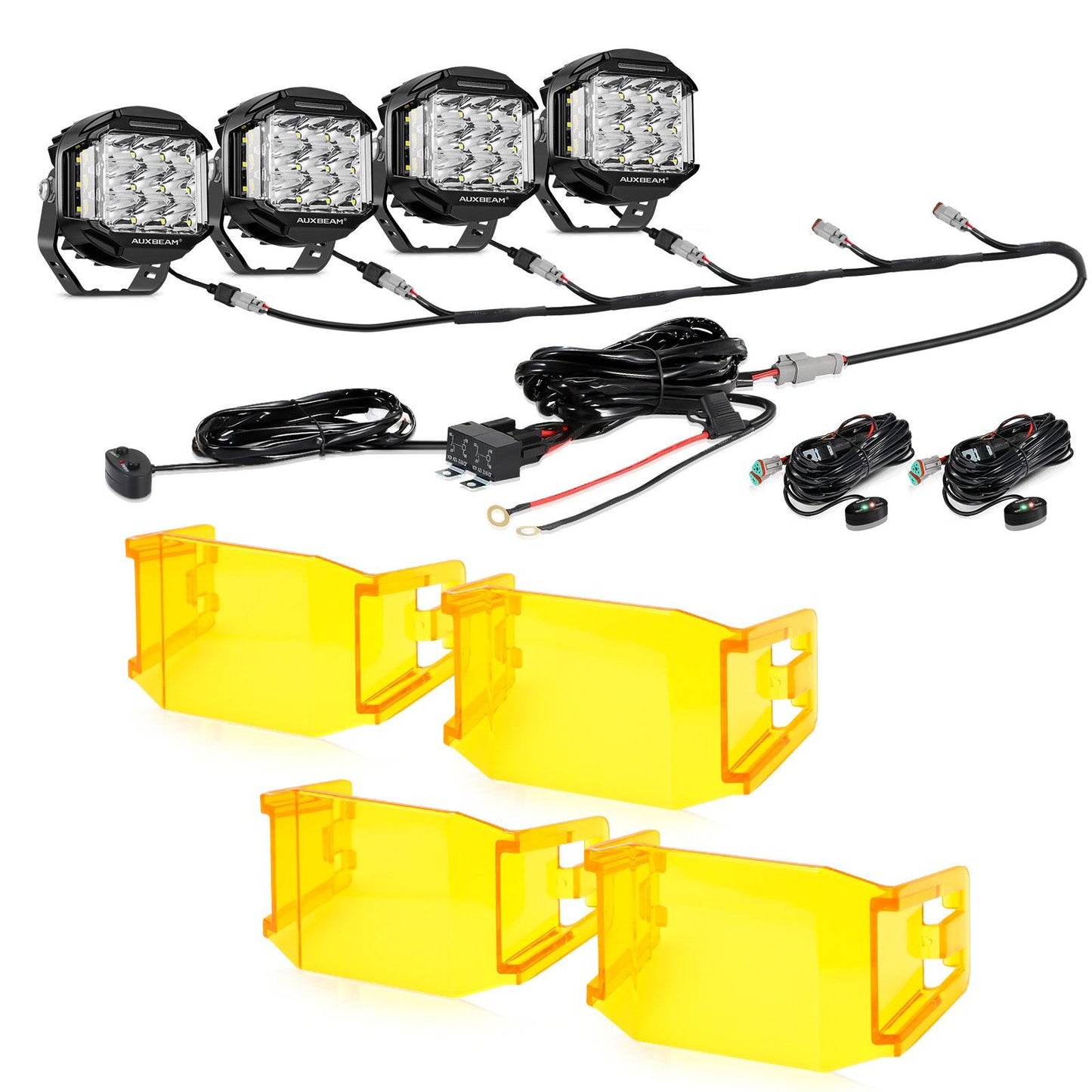 V-MAX Series Combo Beam Side Shooter LED Pod Lights with Amber DRL