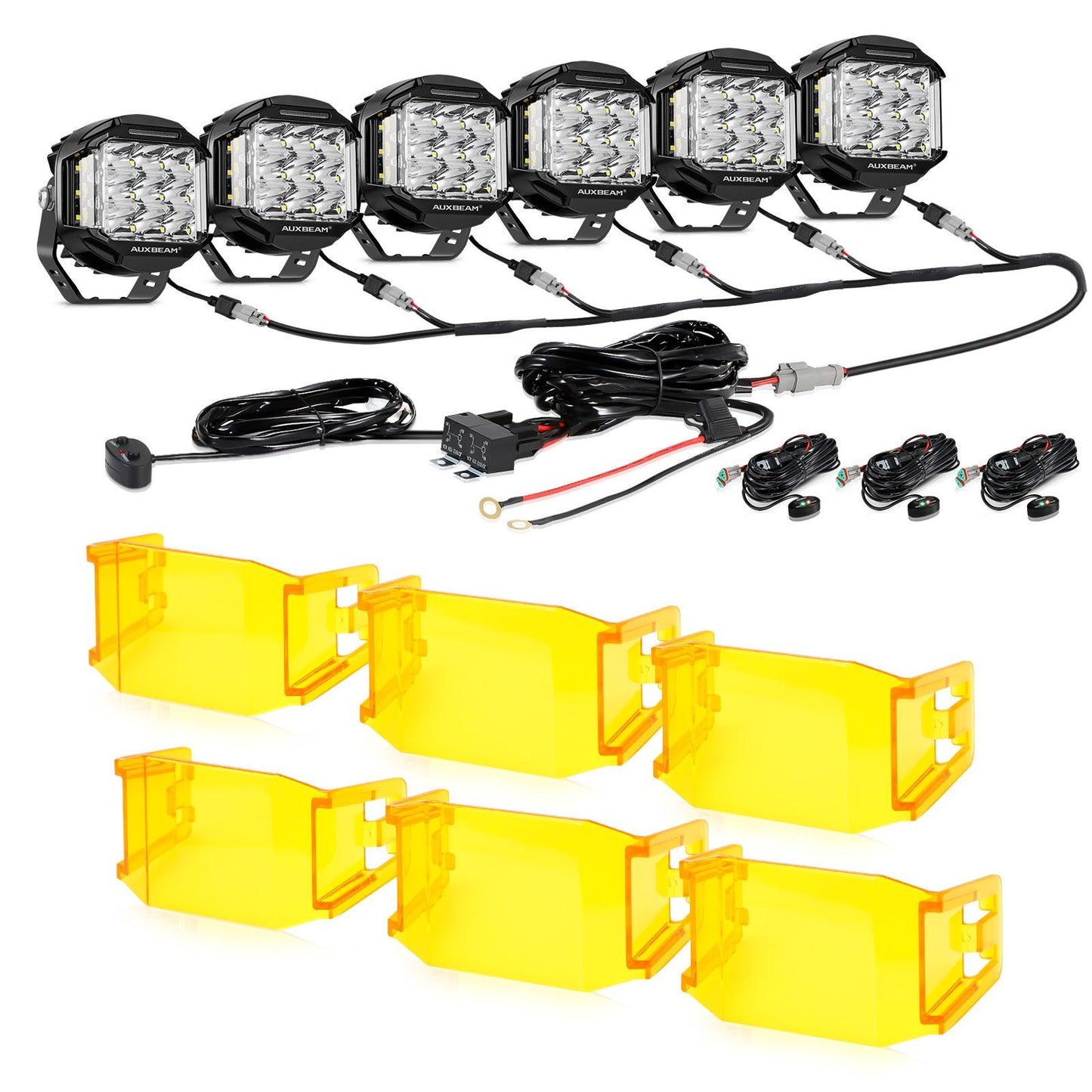 V-MAX Series | 5 Inch 168W 16440LM Combo Beam Side Shooter LED Round Pod Lights with Amber DRL - Auxbeam  – éclairage LED auto