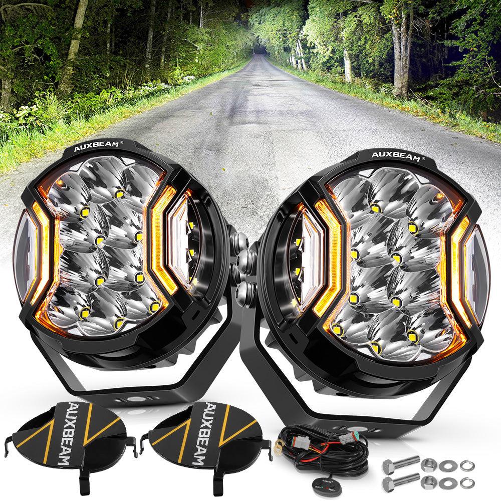 V-ULTRA Series | 5 Inch 172W LED Side Shooter White Pod Lights with Amber DRL - Auxbeam  – éclairage LED auto
