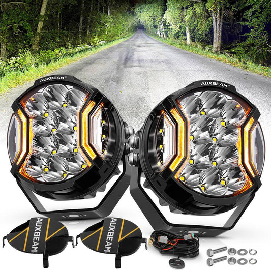 V-ULTRA Series | 5 Inch 172W LED Side Shooter White Pod Lights with Amber DRL - Auxbeam  – éclairage LED auto