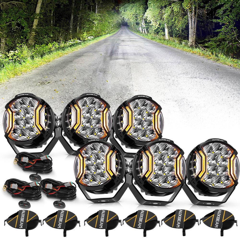 V-ULTRA Series | 5 Inch 172W LED Side Shooter White Pod Lights with Amber DRL - Auxbeam  – éclairage LED auto