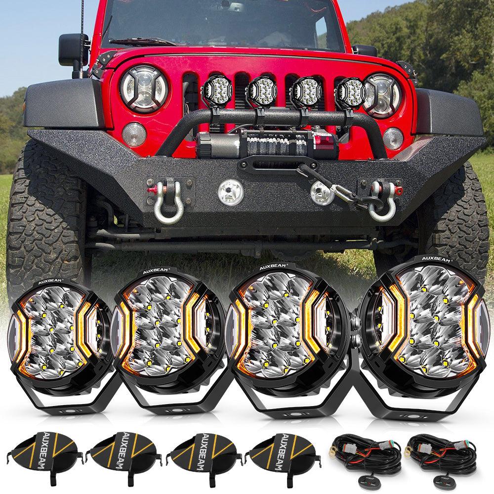 V-ULTRA Series | 5 Inch 172W LED Side Shooter White Pod Lights with Amber DRL - Auxbeam  – éclairage LED auto