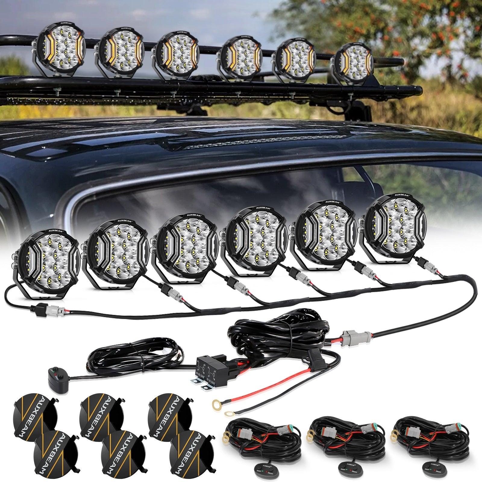 V-ULTRA Series 6/8 Pcs 5 Inch 172W LED Side Shooter Amber DRL with Power Harness - Auxbeam  – éclairage LED auto