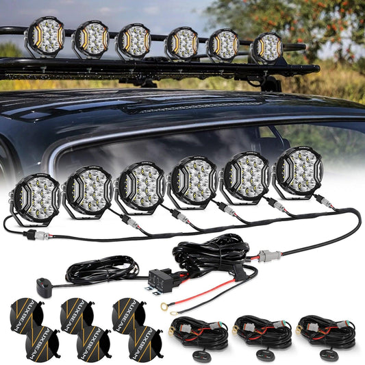 V-ULTRA Series 6/8 Pcs 5 Inch 172W LED Side Shooter Amber DRL with Power Harness - Auxbeam  – éclairage LED auto