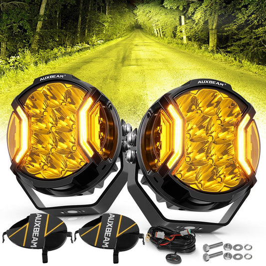 V-ULTRA Series | 5 Inch 172W LED Side Shooter Amber Pod Lights with Amber DRL - Auxbeam  – éclairage LED auto
