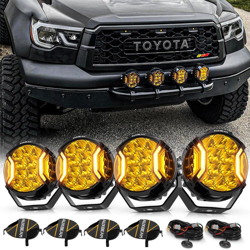 V-ULTRA Series | 5 Inch 172W LED Side Shooter Amber/White Pod Lights with Amber DRL - Auxbeam  – éclairage LED auto