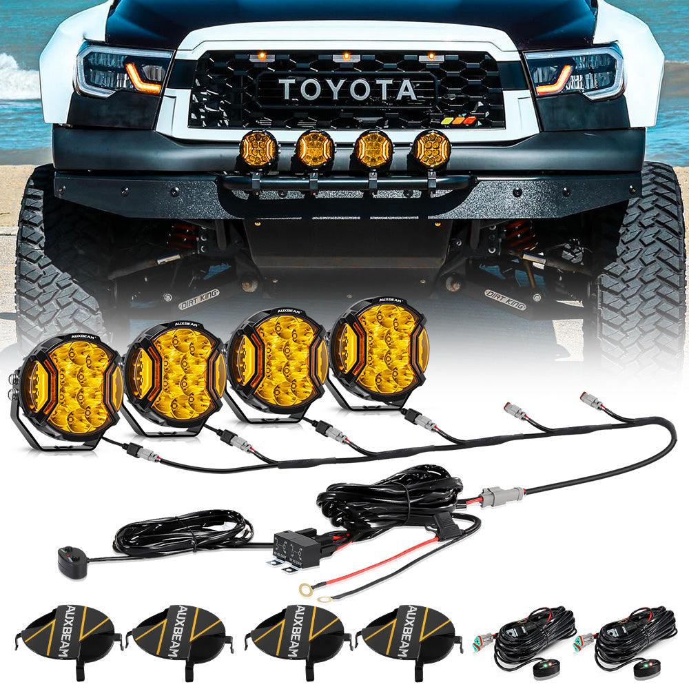 V-ULTRA Series | 5 Inch 172W LED Side Shooter Amber Pod Lights with Amber DRL - Auxbeam  – éclairage LED auto