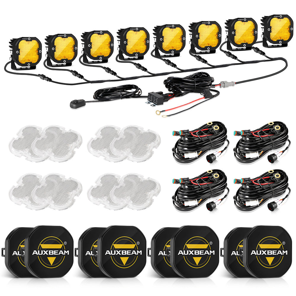 XP-ULTRA Series 3 Inch 80W Flood Beam LED Pods Amber&White Offroad Lights - Auxbeam  – éclairage LED auto