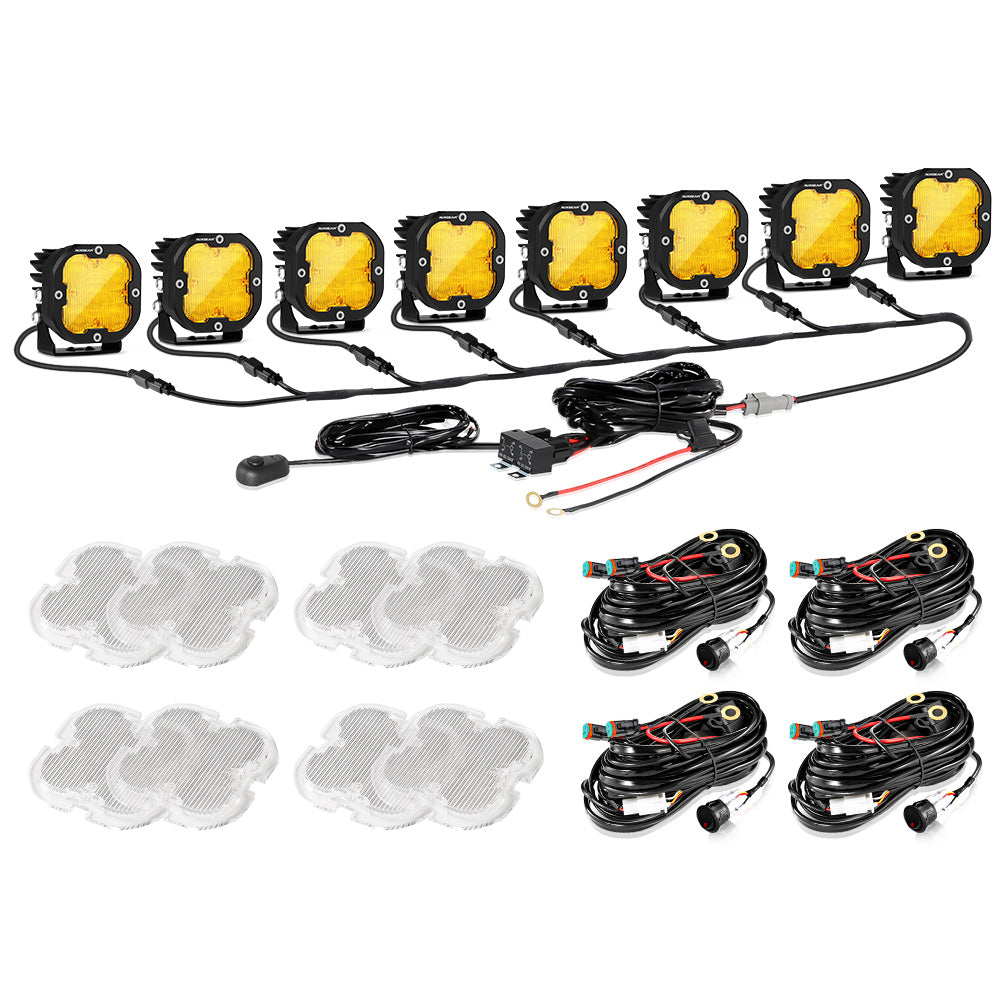 XP-ULTRA Series 3 Inch 80W Flood Beam LED Pods Amber&White Offroad Lights - Auxbeam  – éclairage LED auto