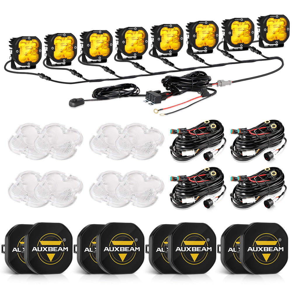 XP-ULTRA Series 3 Inch 80W Combo Beam LED Pods Amber&White Offroad Lights - Auxbeam  – éclairage LED auto