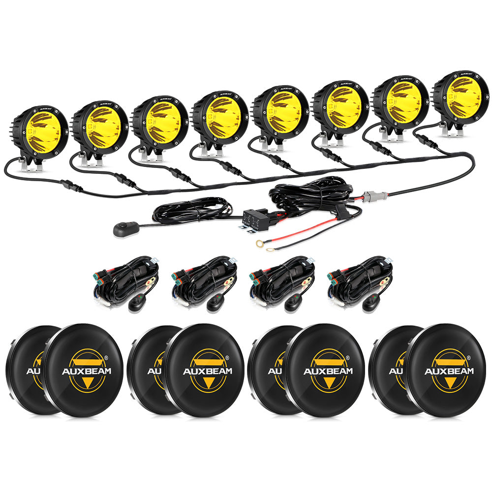 C4 Series | 4 Inch 100W Spot Round LED Pods Amber LED Driving Lights - Auxbeam  – éclairage LED auto