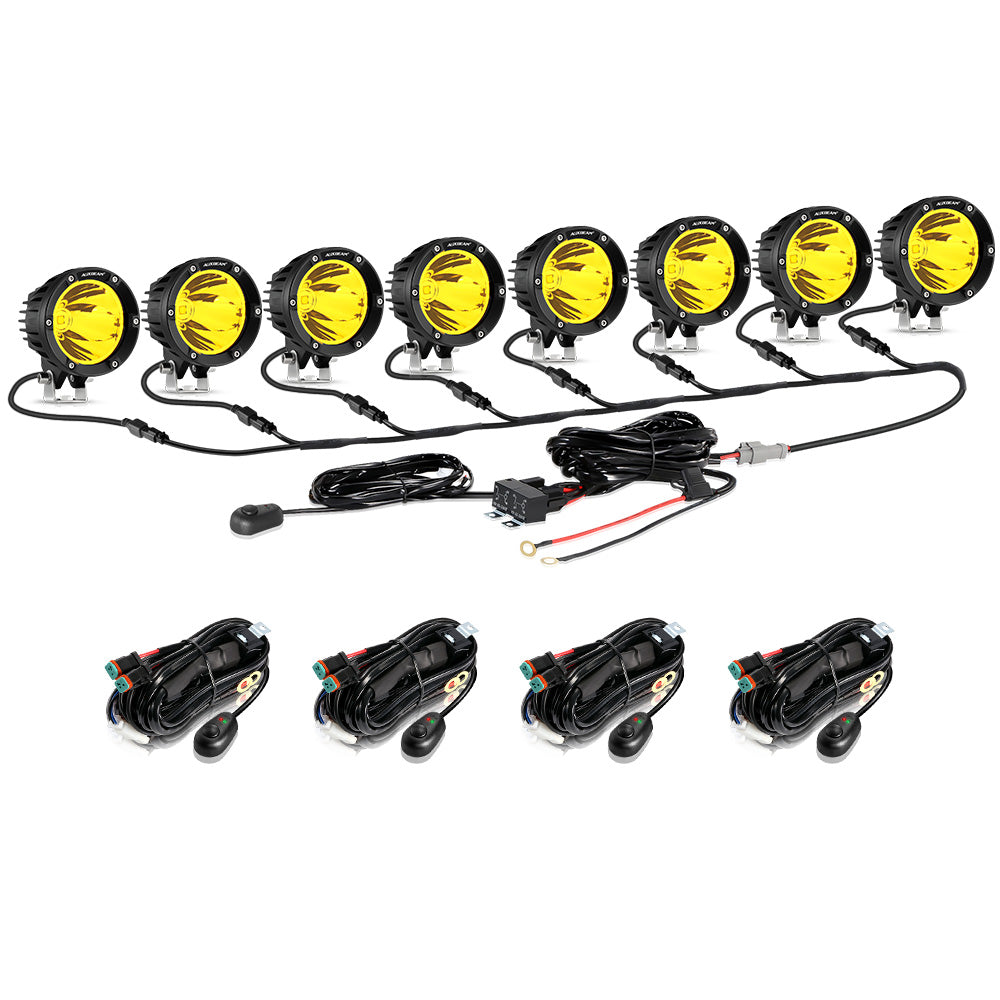 C4 Series | 4 Inch 100W Spot Round LED Pods Amber LED Driving Lights - Auxbeam  – éclairage LED auto