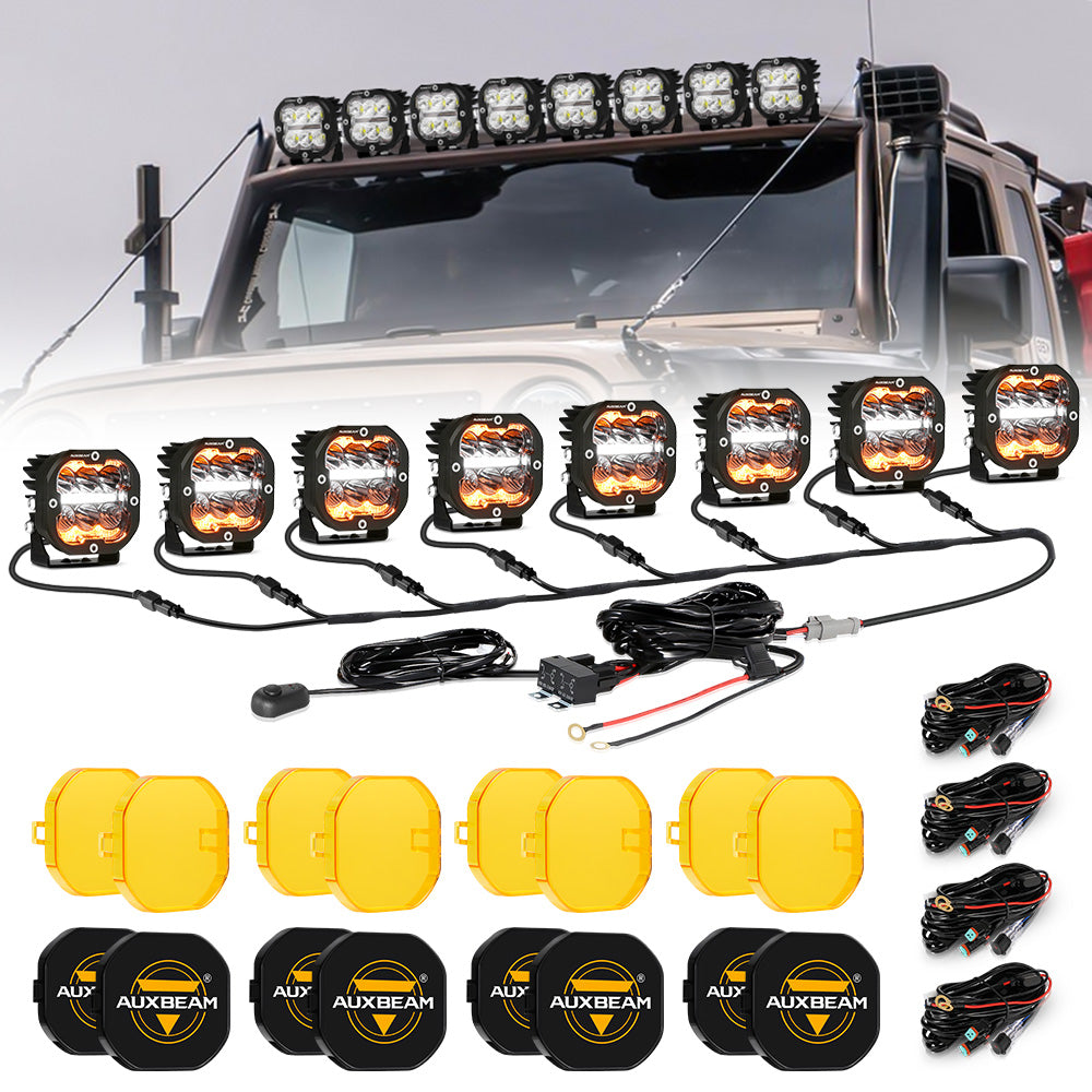 XP-ULTRA Series 3 Inch 84W LED Combo Pod Light Off Road Lights with White DRL&Amber Turn Signal Light - Auxbeam  – éclairage LED auto