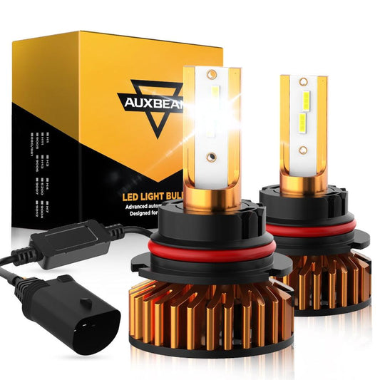 9004 LED Headlight Bulbs 52W 10000LM F2 Series Mini Size 6500K Cool White |  2 Bulbs - Auxbeam  – éclairage LED auto
