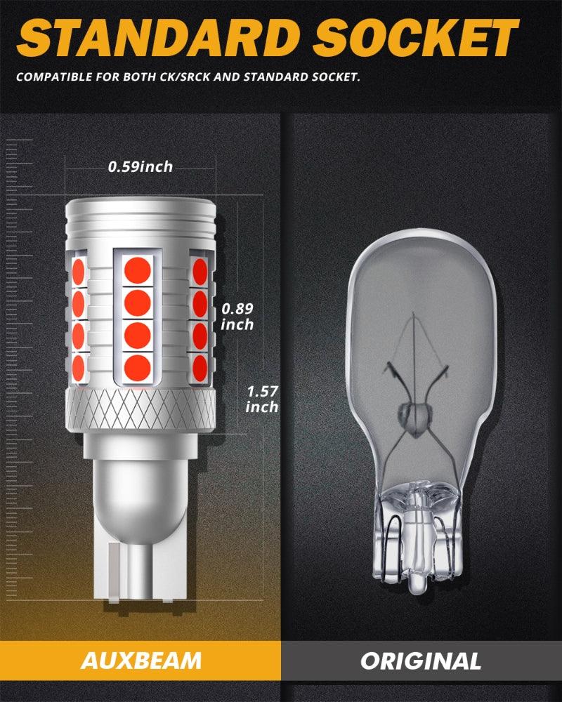 921 912 LED Bulbs Cargo Light High Mount Stop 3rd Brake Light Combo, White &amp; Strobe Red Kit | 4 bulbs