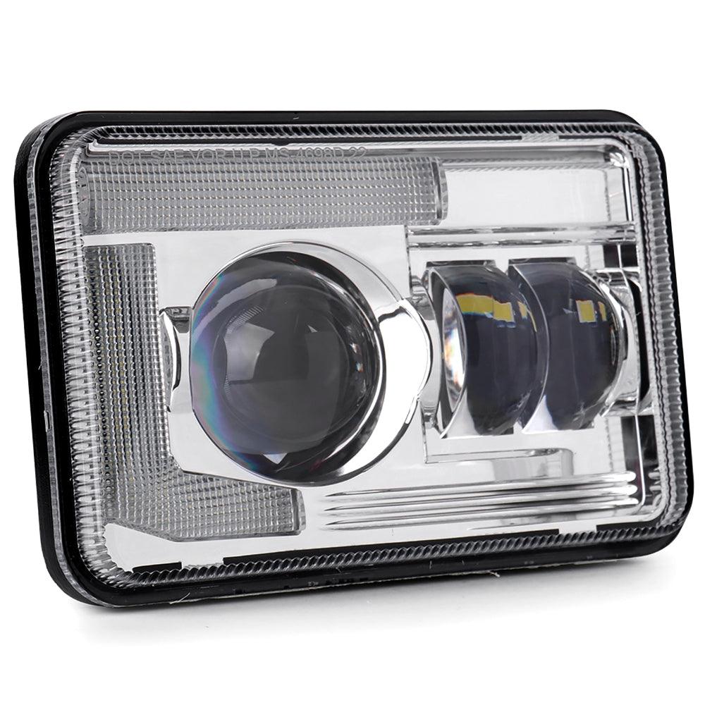 4x6 Inch DOT Sealed Beam LED Headlights with DRL For Peterbilt Kenworth Freightinger Ford Chevrolet