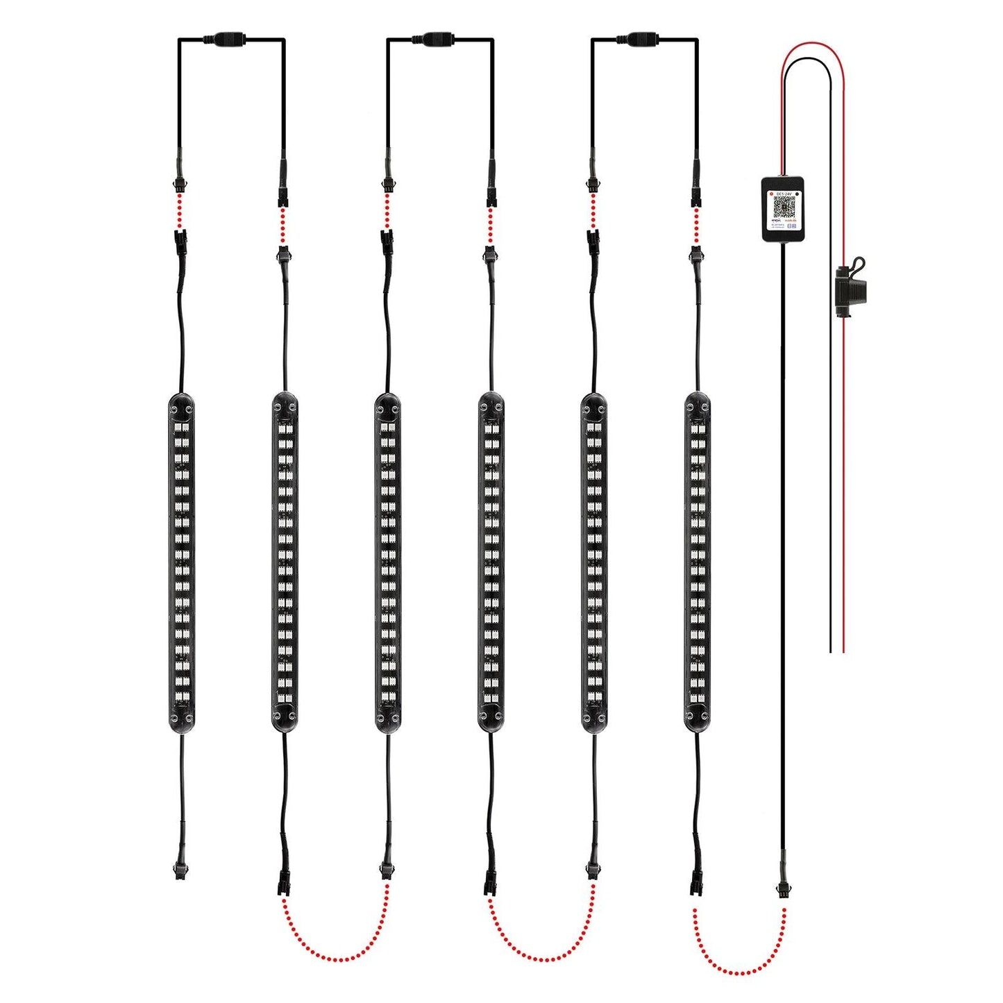 Magic Dream Color RGB Underglow Lights LED Strip Lights Kit with Bluetooth APP & Wireless Remote Control with Brake Light Function for ATV UTV