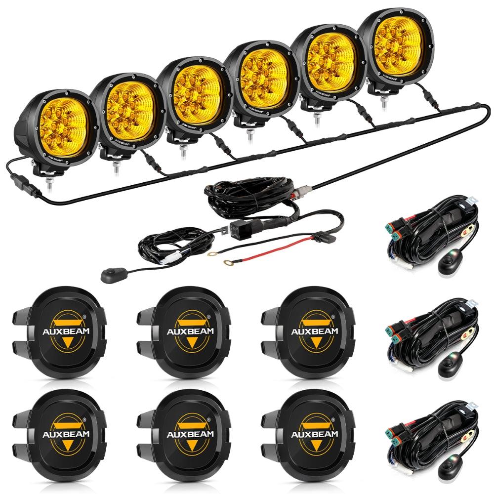 P4 Series | 4 Inch 90W 9000LM Round LED Driving Lights Flood Amber Pod Lights - Auxbeam  – éclairage LED auto