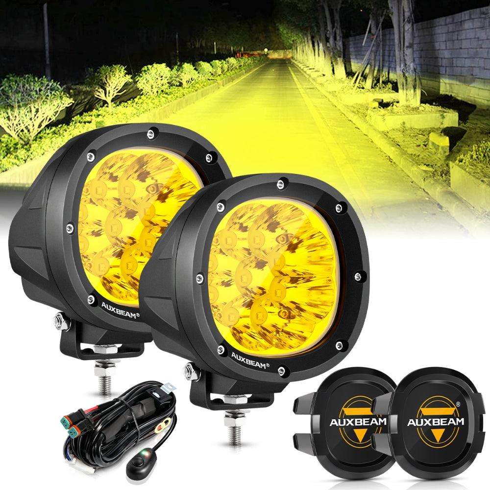P4 Series | 4 Inch 90W Round LED Driving Lights Spot Amber Pod Lights - Auxbeam  – éclairage LED auto